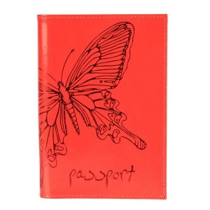 Обложка для паспорта FABULA O.14.NK красн 315-30