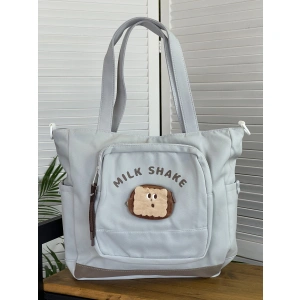 Сумка-шоппер серая NIKKI D041