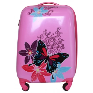 Детский чемодан на колесиках  Atma Kids "Бабочка" роз 8023-8-56