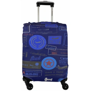 Чехол для чемодана синий  Штампы