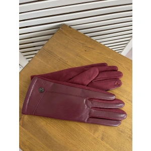 Перчатки к/з бордовый Мария 002
