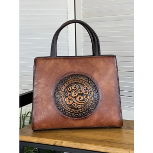 Сумка женская коричневая Dellilu 2115-120