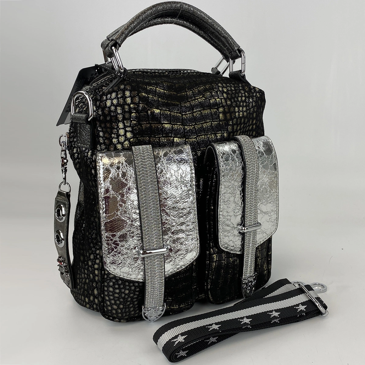 Сумка-рюкзак черный  K6342 фото 2