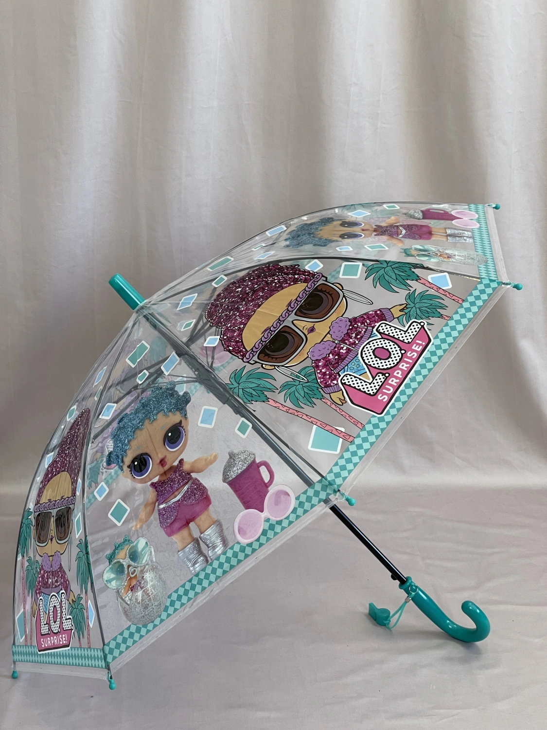 Зонт бирюзовый  1591 фото 1