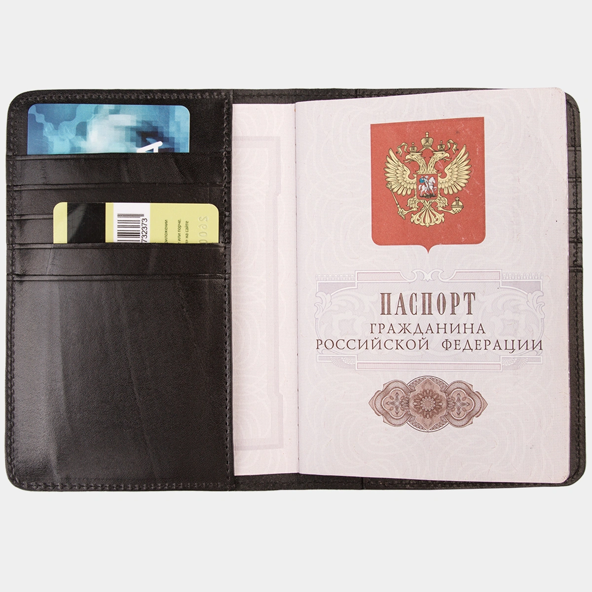 Обложка для паспорта черный Alexander Ts PR006 фото 3