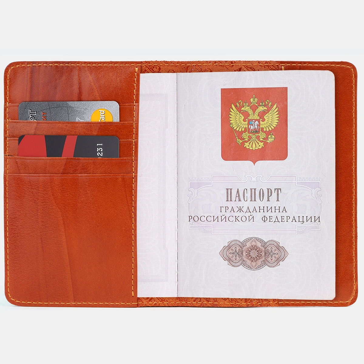 Обложка для паспорта оранжевый Alexander Ts PR006 фото 2