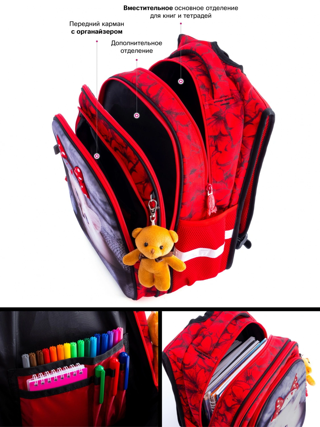 Рюкзак красный SkyName R1-014 фото 3