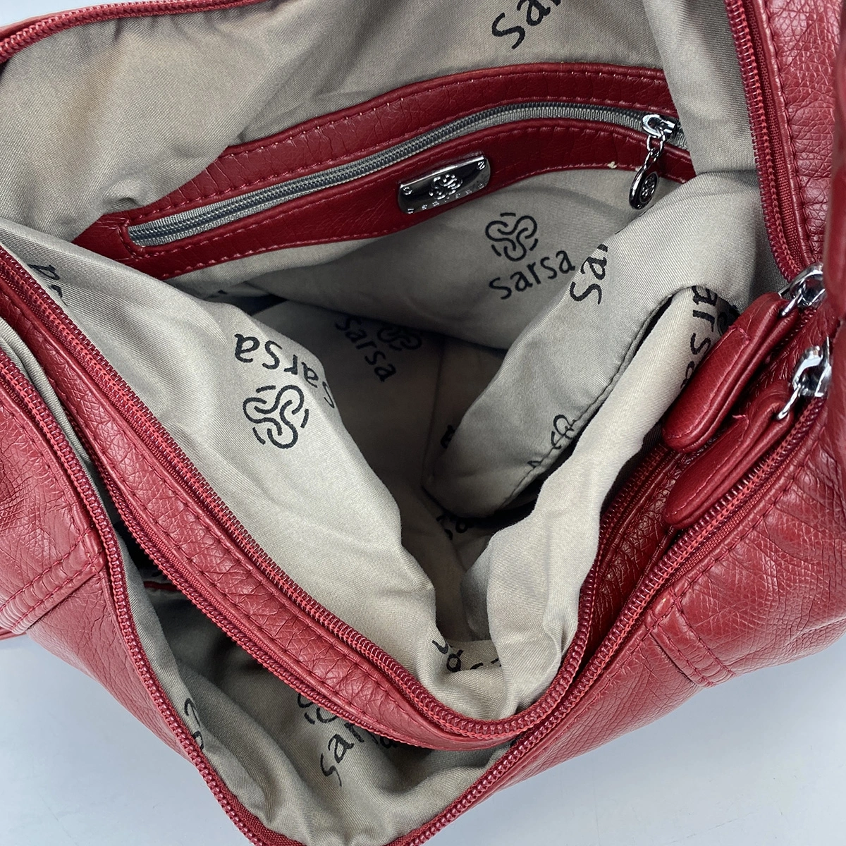 Сумка-рюкзак красный Sarsa 5088 фото 3