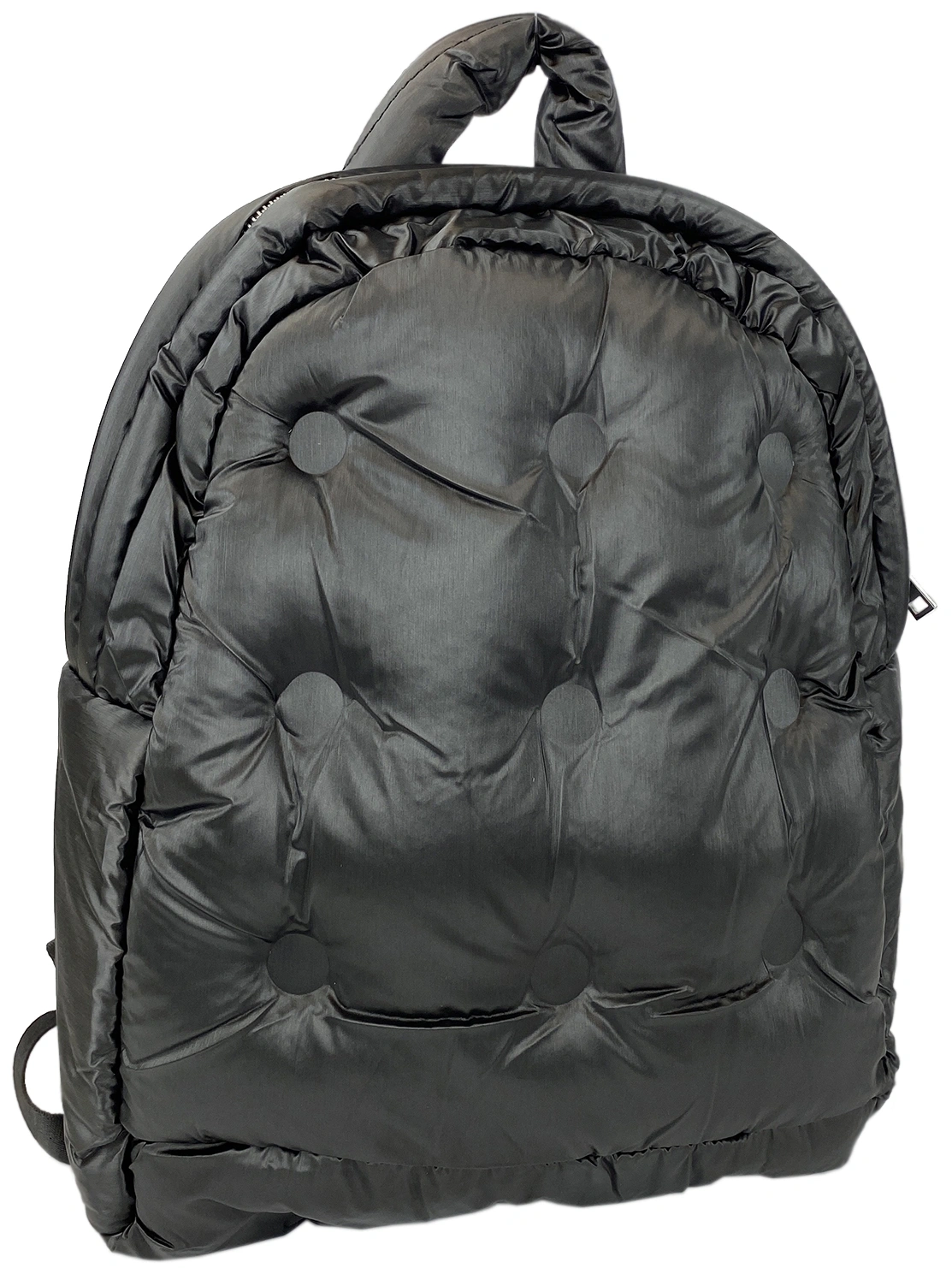 Рюкзак черный стеганый из болоньевой ткани 