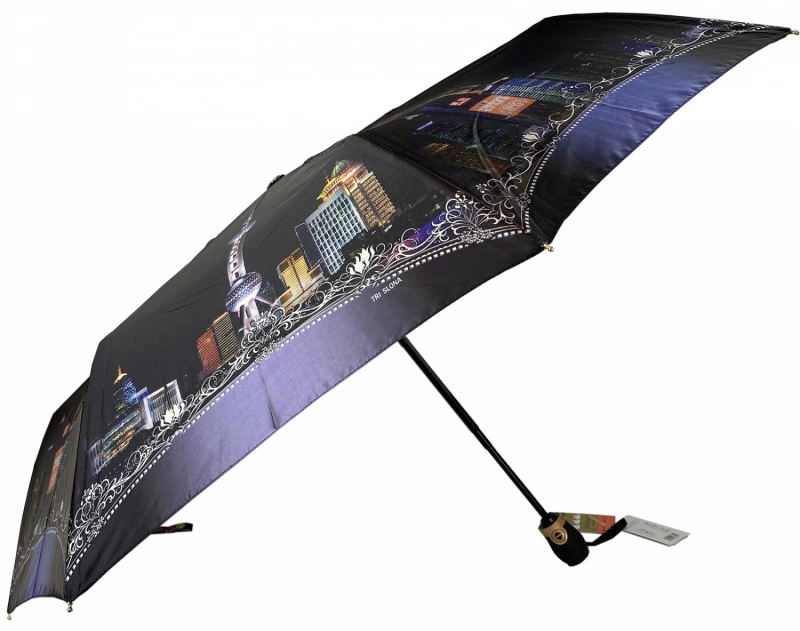 Зонт черный Три Слона L3835
