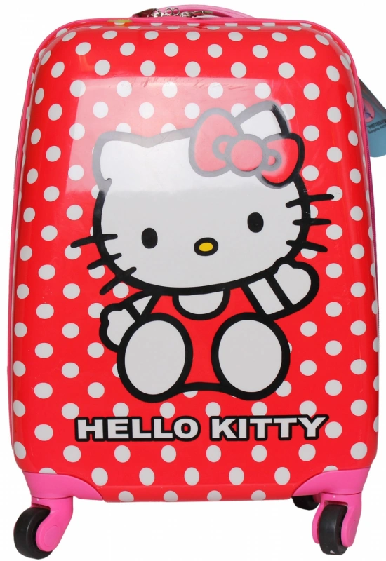 Детский чемодан на колесах Hello Kitty красн