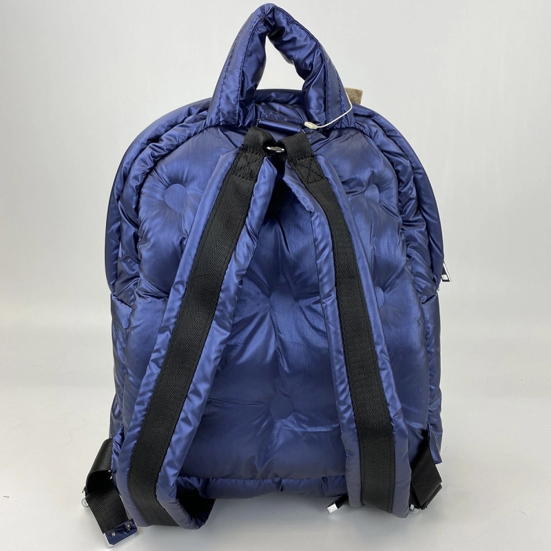 Рюкзак синий стеганый из болоньевой ткани  158