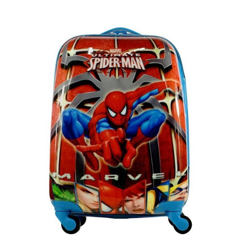 Детский чемодан на колесиках человек паук красный